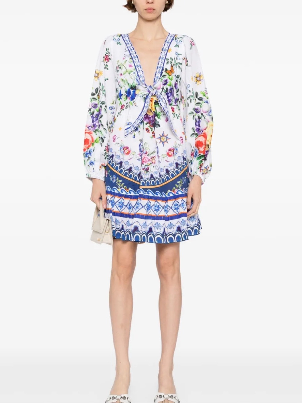 Camilla Tiles Darls Short Tie Front Blouson Dress